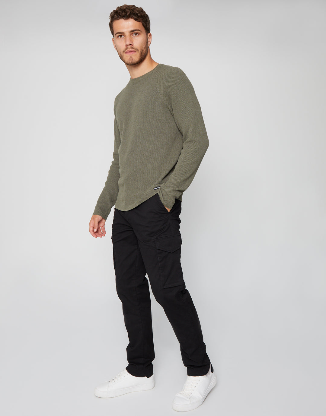 Black Slim Fit Cargo Style Trouser