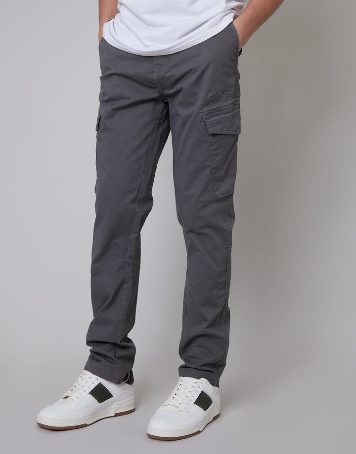 Slate Grey Slim Fit Cargo Style Trouser