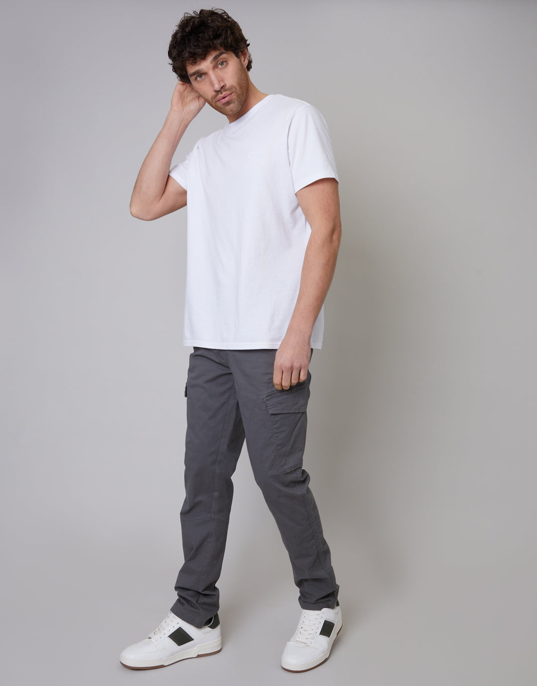 Slate Grey Slim Fit Cargo Style Trouser