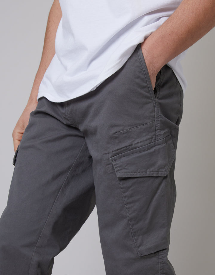 Slate Grey Slim Fit Cargo Style Trouser