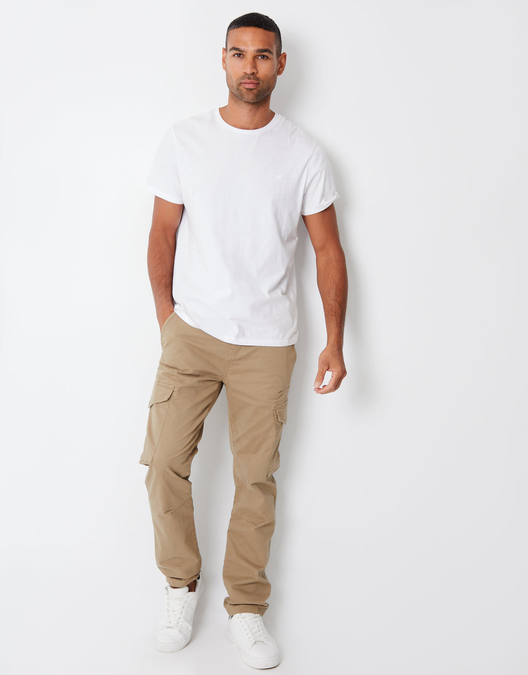 Dark Stone Cargo Style Trouser