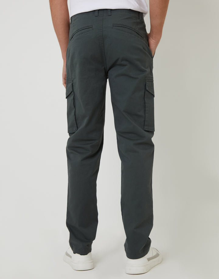 Grey Slim Fit Cargo Style Trouser