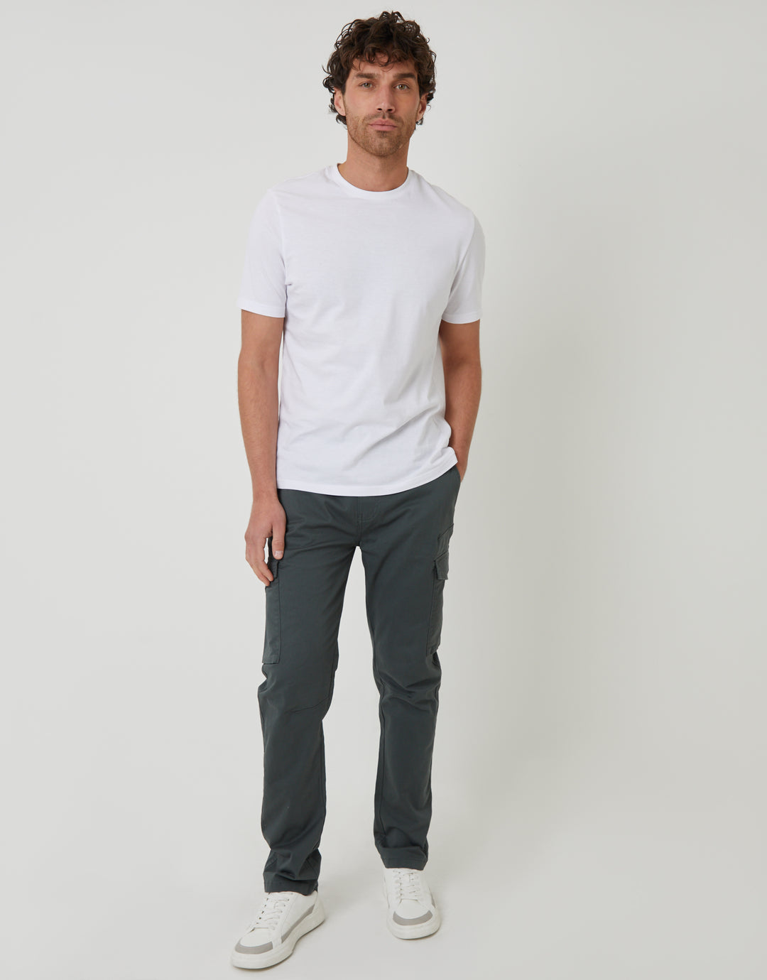 Grey Slim Fit Cargo Style Trouser