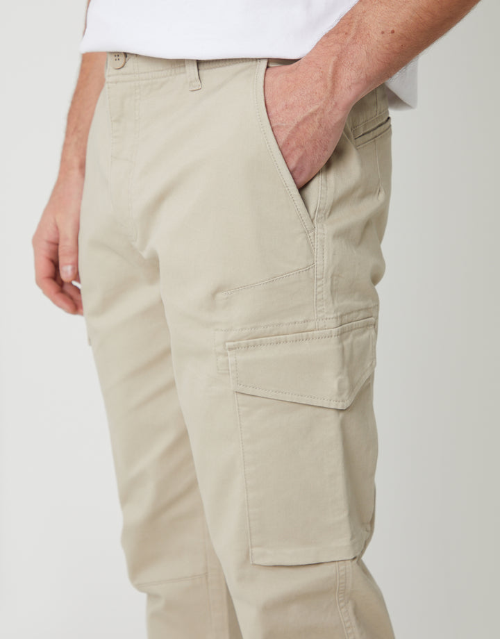 Stone Slim Fit Cargo Style Trouser