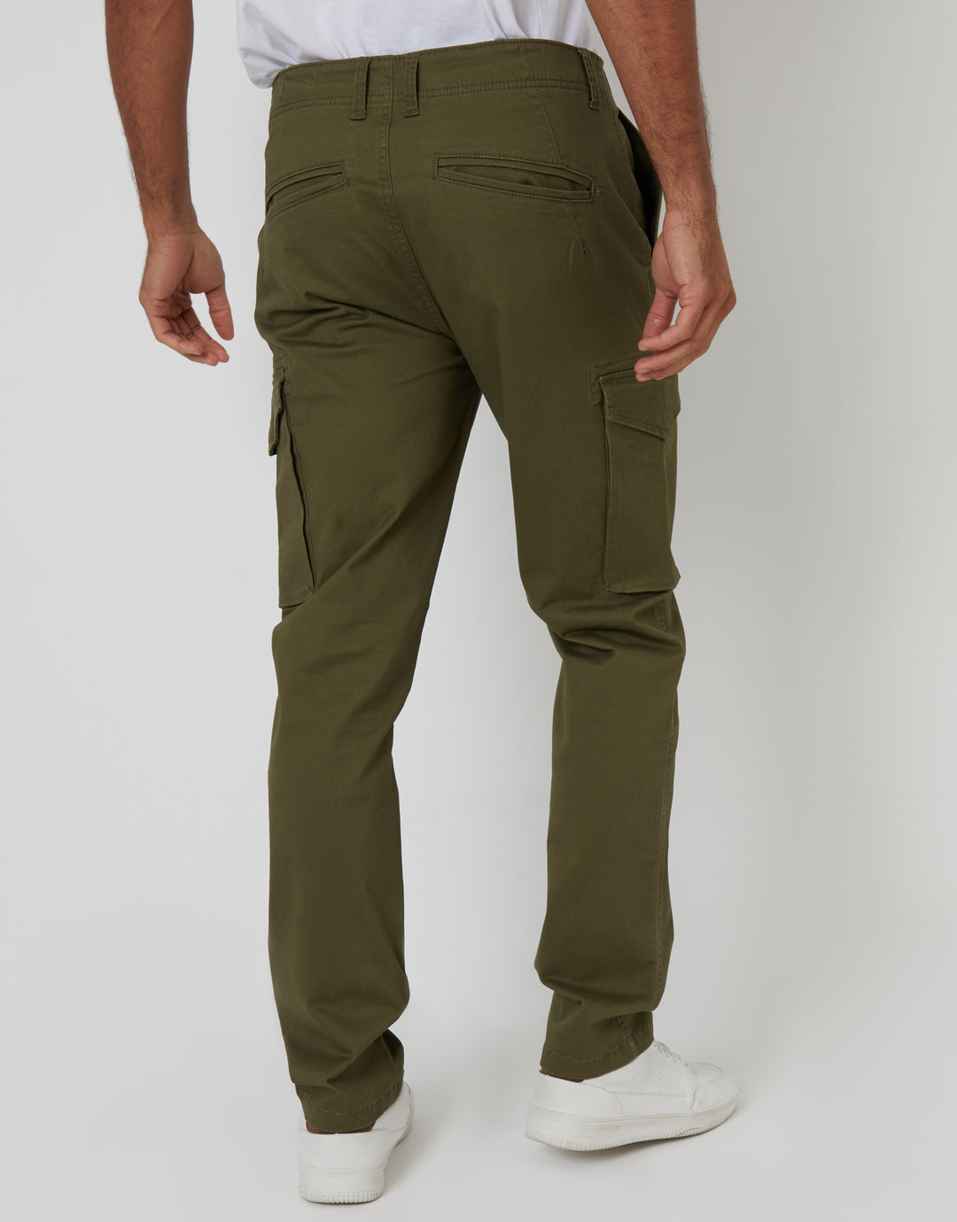 Khaki Green Slim Fit Cargo Style Trouser