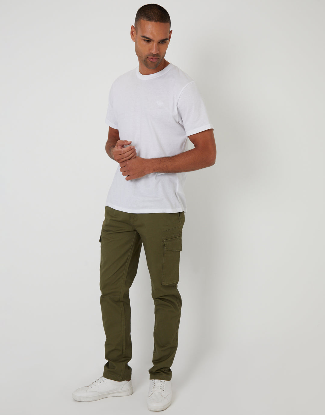 Khaki Green Slim Fit Cargo Style Trouser