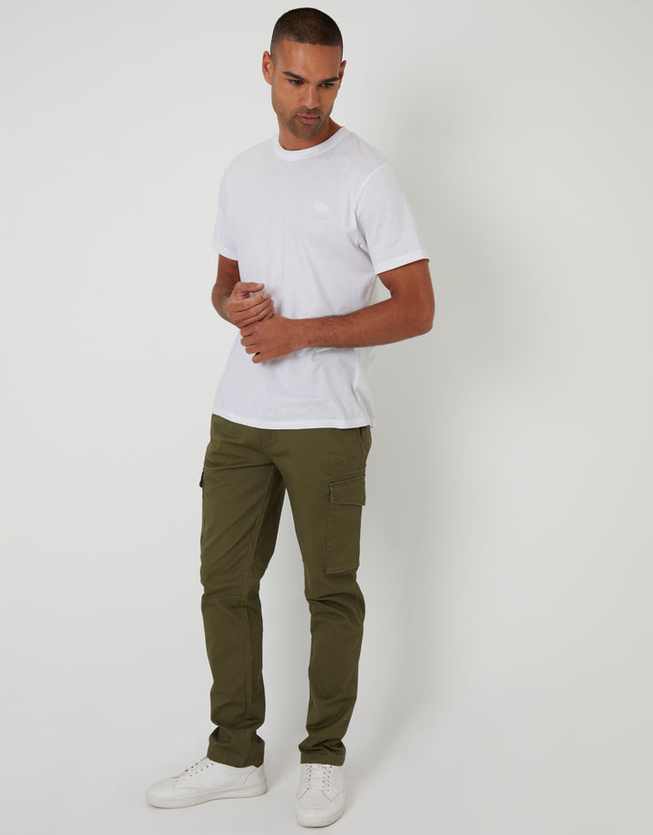 Khaki Green Slim Fit Cargo Style Trouser