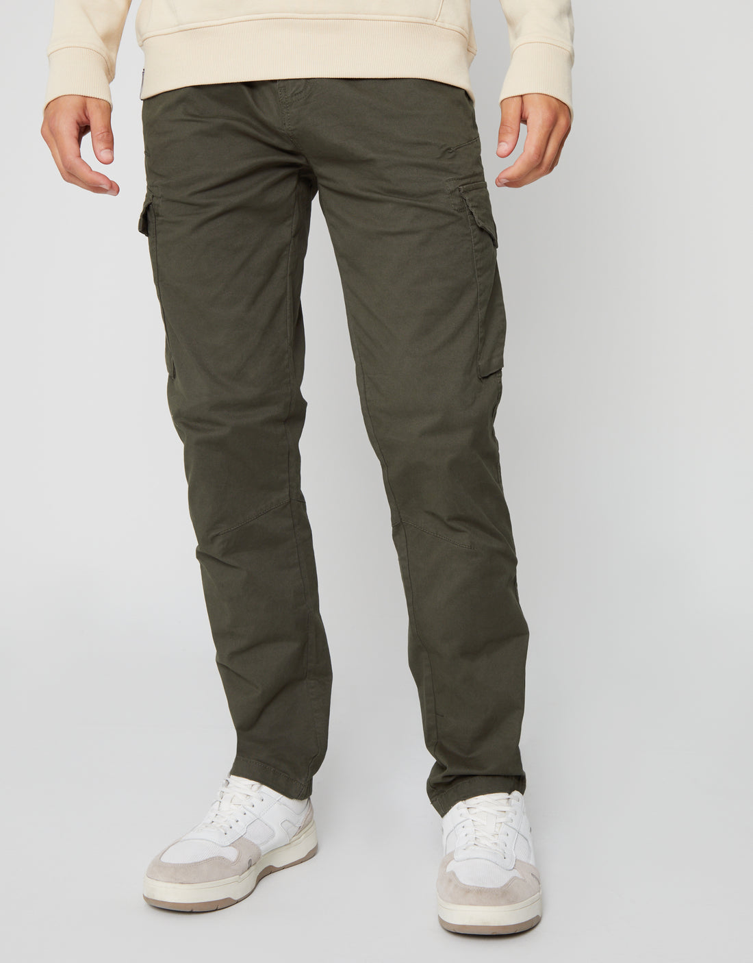 Men's Khaki Green Cargo Style Casual Trouser – Threadbare