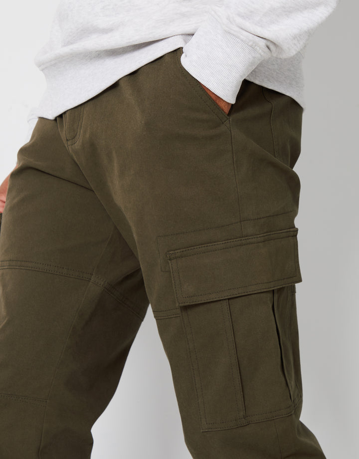 Khaki Green Jogger Style Cargo Trousers