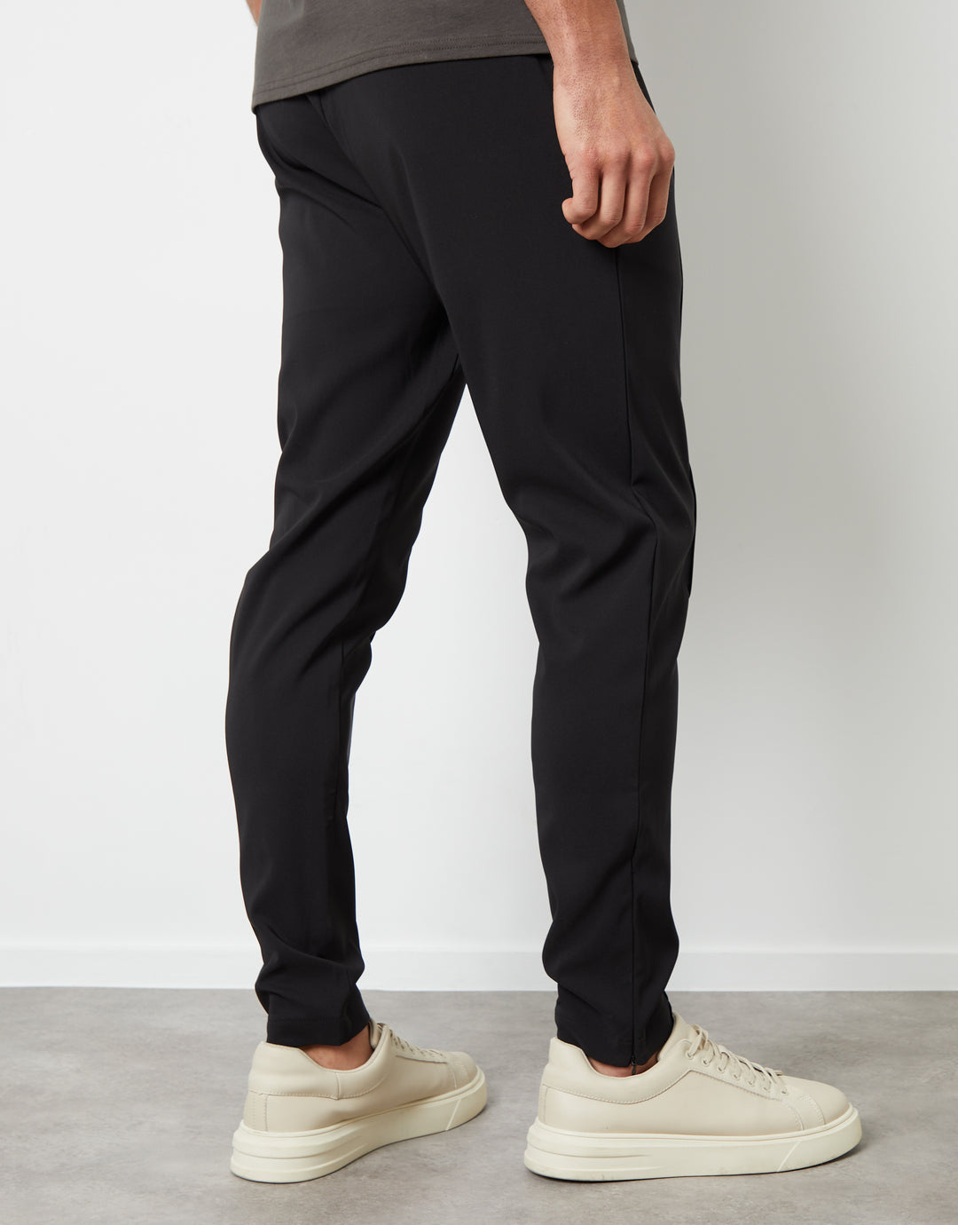 Threadbare Luxe Men's Black Pull-On Seam Detail Trousers
