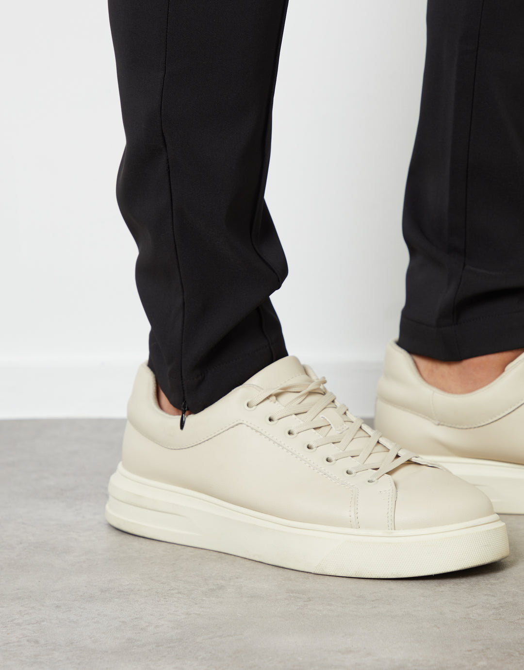 Threadbare Luxe Men's Black Pull-On Seam Detail Trousers