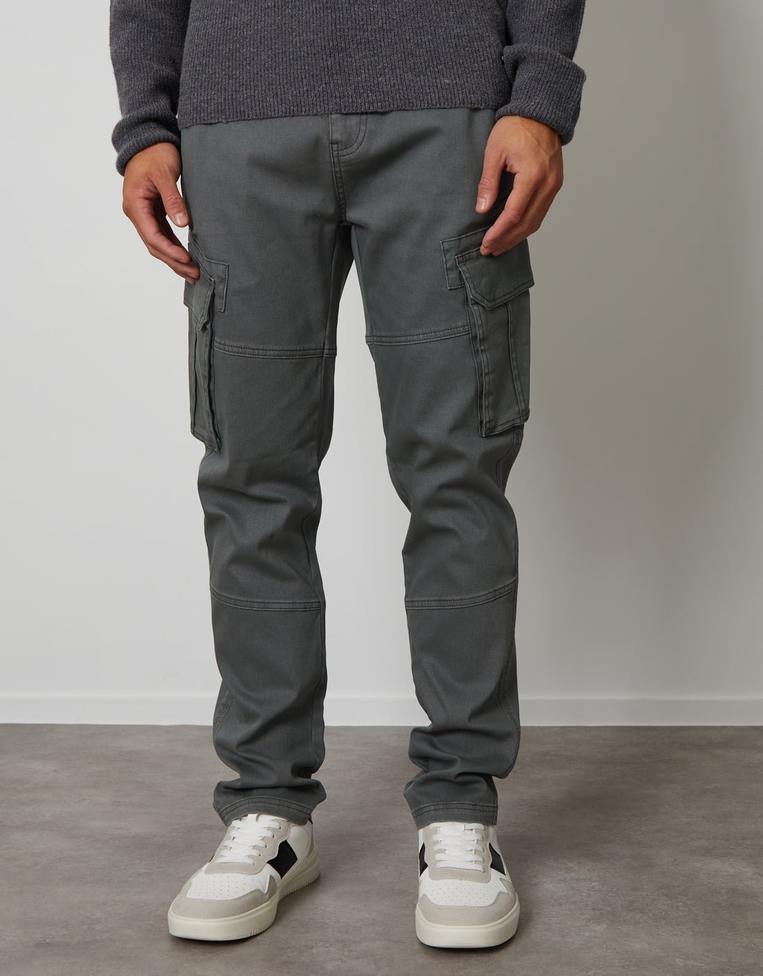 Men's Slate Grey Cargo Pocket Stretch Trousers – Threadbare