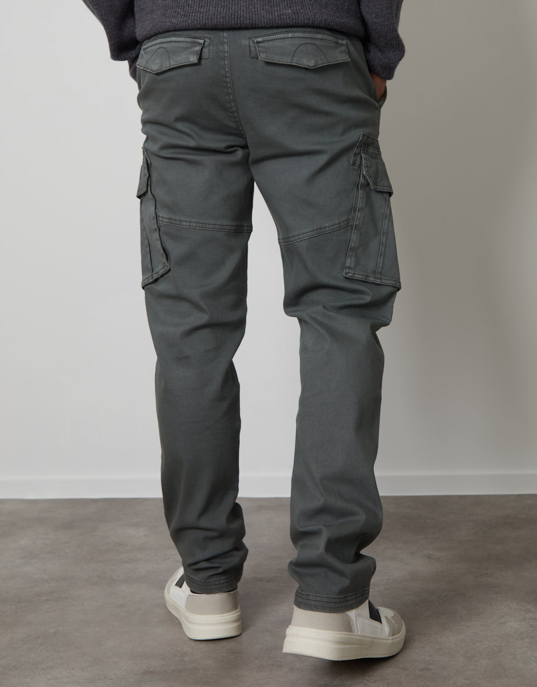 Slate Grey Cargo Pocket Stretch Trousers