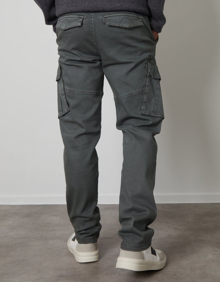 Slate Grey Cargo Pocket Stretch Trousers