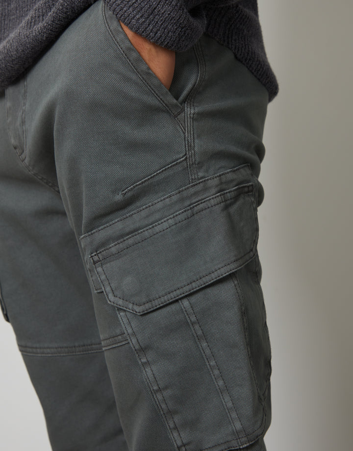 Slate Grey Cargo Pocket Stretch Trousers
