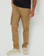 Dark Stone Cargo Pocket Stretch Trousers