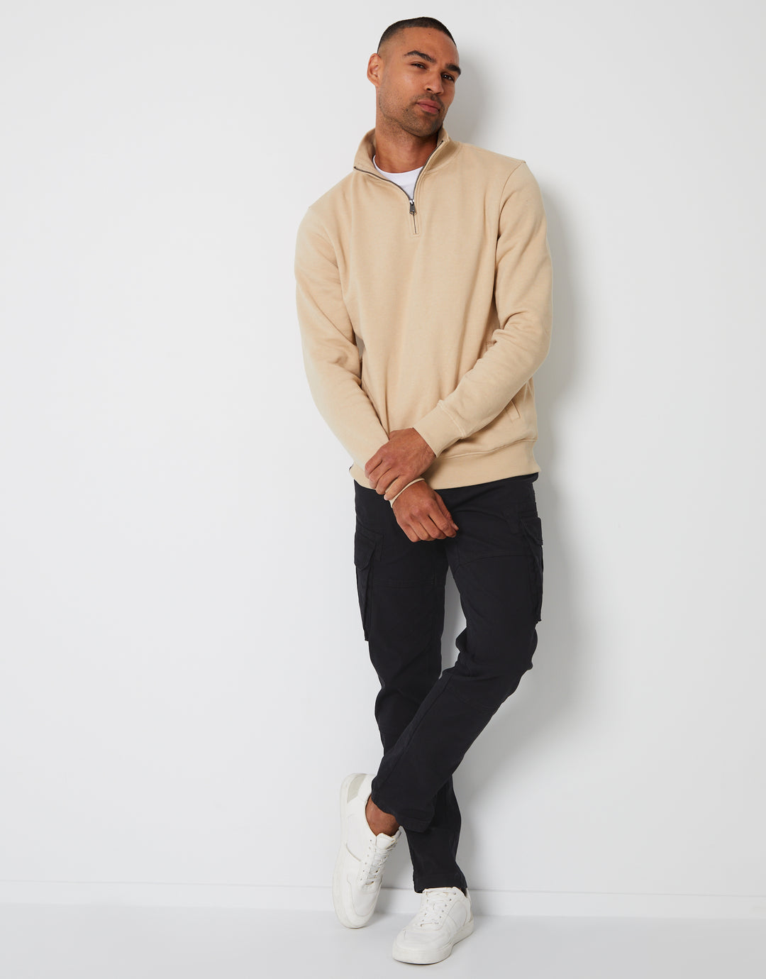 Black Cargo Pocket Stretch Trousers