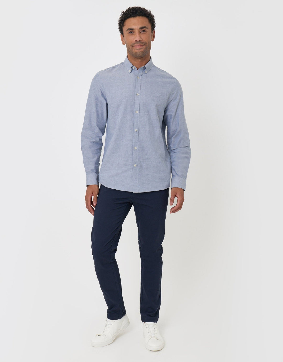 Threadbare Slim Fit Chino Trousers in Navy - full body