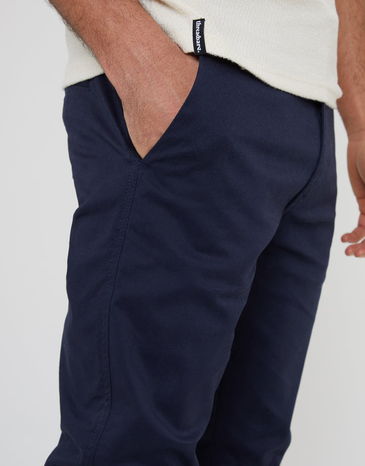 Navy Slim Fit Chino Trousers