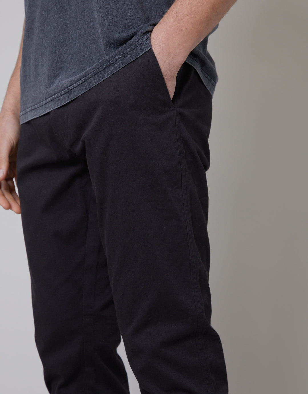 Black Slim Fit Chino Trousers