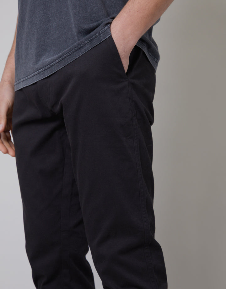 Black Slim Fit Chino Trousers