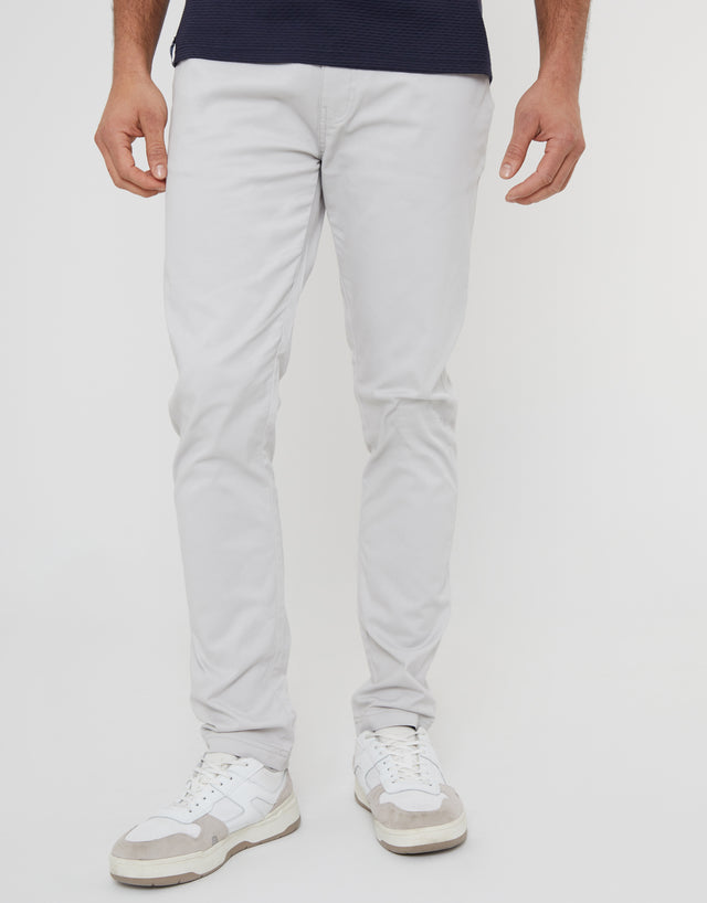 Men's Off White Slim Fit Chino Trousers