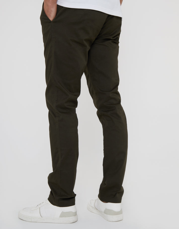 Forest Green Slim Fit Chino Trousers