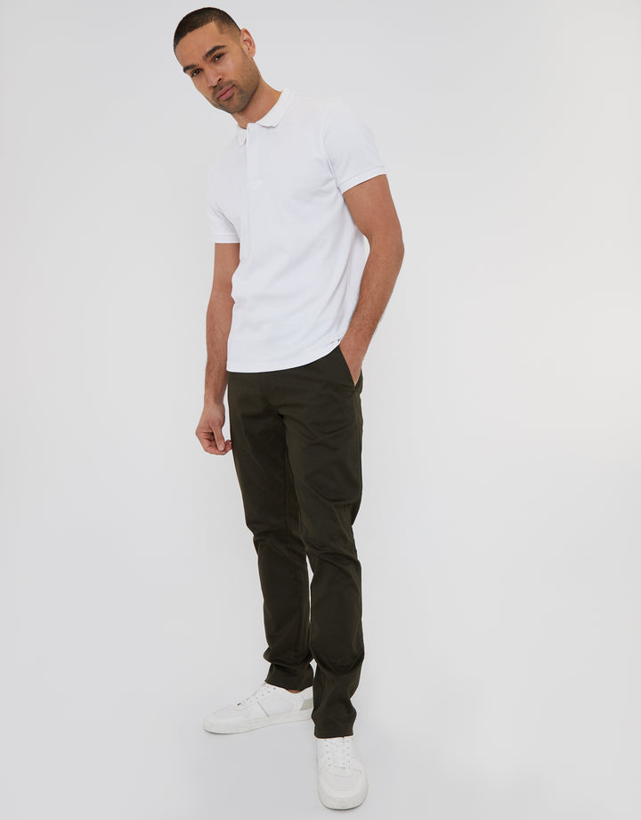 Forest Green Slim Fit Chino Trousers