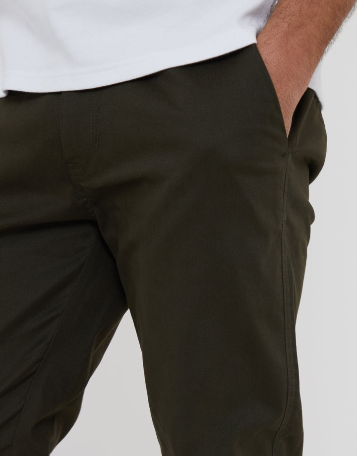 Forest Green Slim Fit Chino Trousers