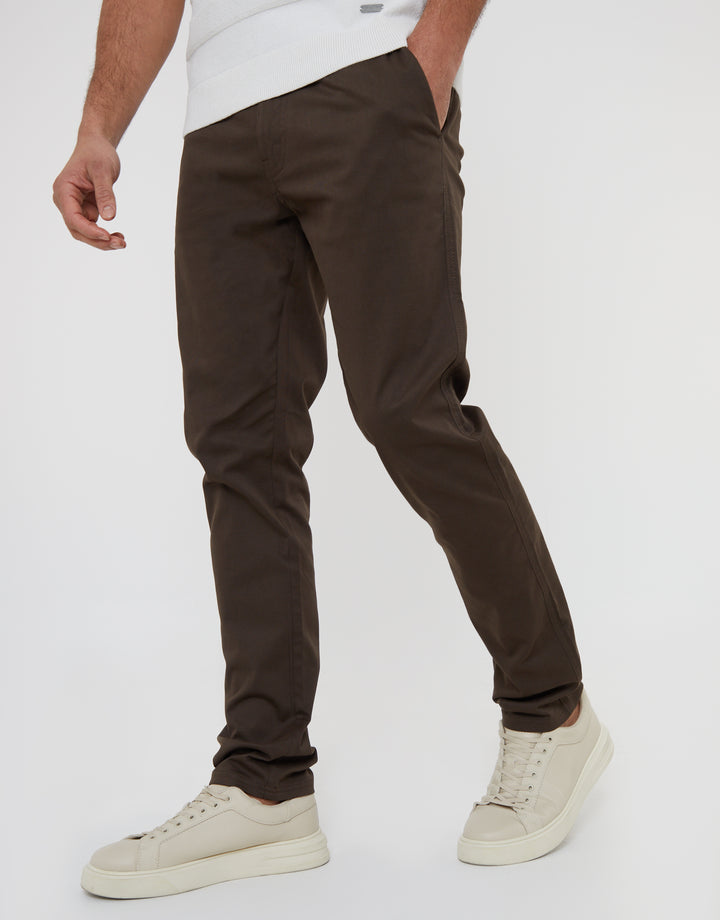 Brown Slim Fit Chino Trousers
