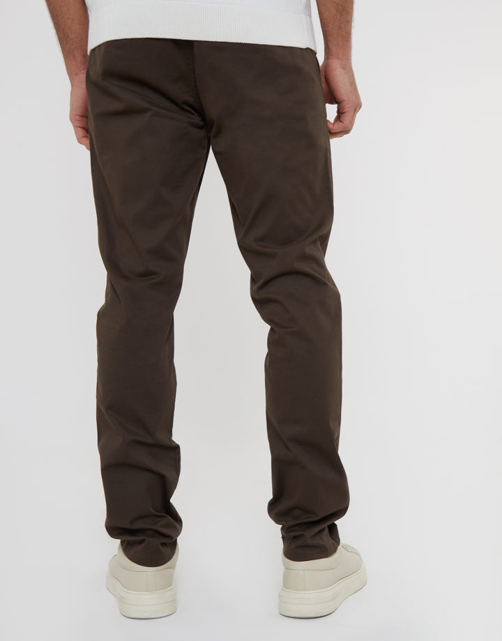 Brown Slim Fit Chino Trousers