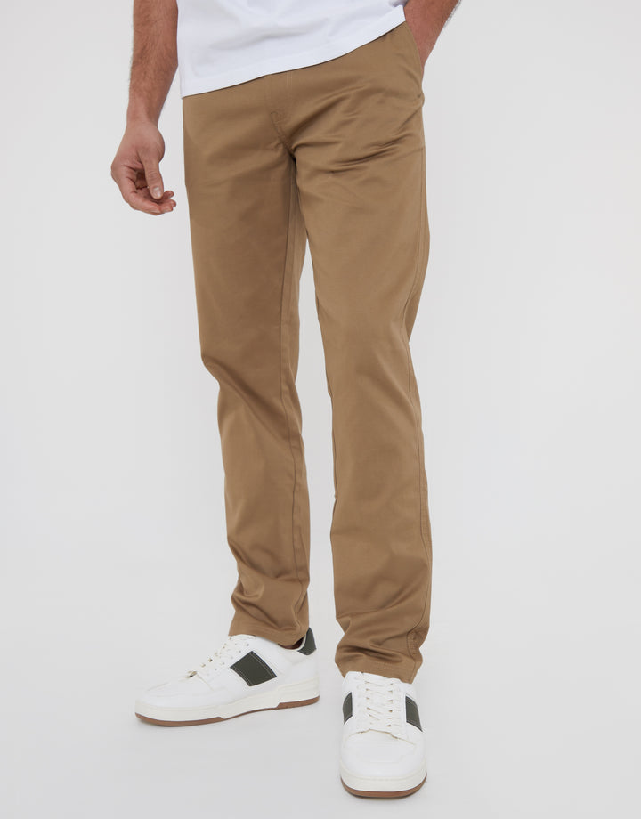 Dark Stone Regular Fit Chino Trousers