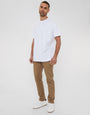 Dark Regular Fit Chino Trousers in Stone