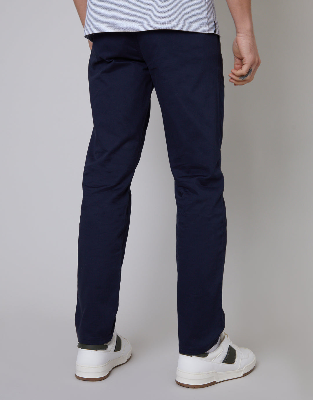 Navy Regular Fit Chino Trousers
