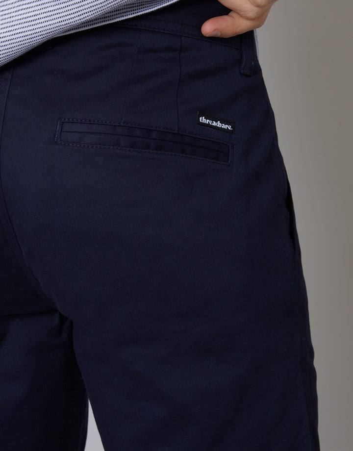 Navy Regular Fit Chino Trousers