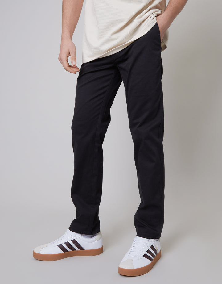 Black Regular Fit Chino Trousers