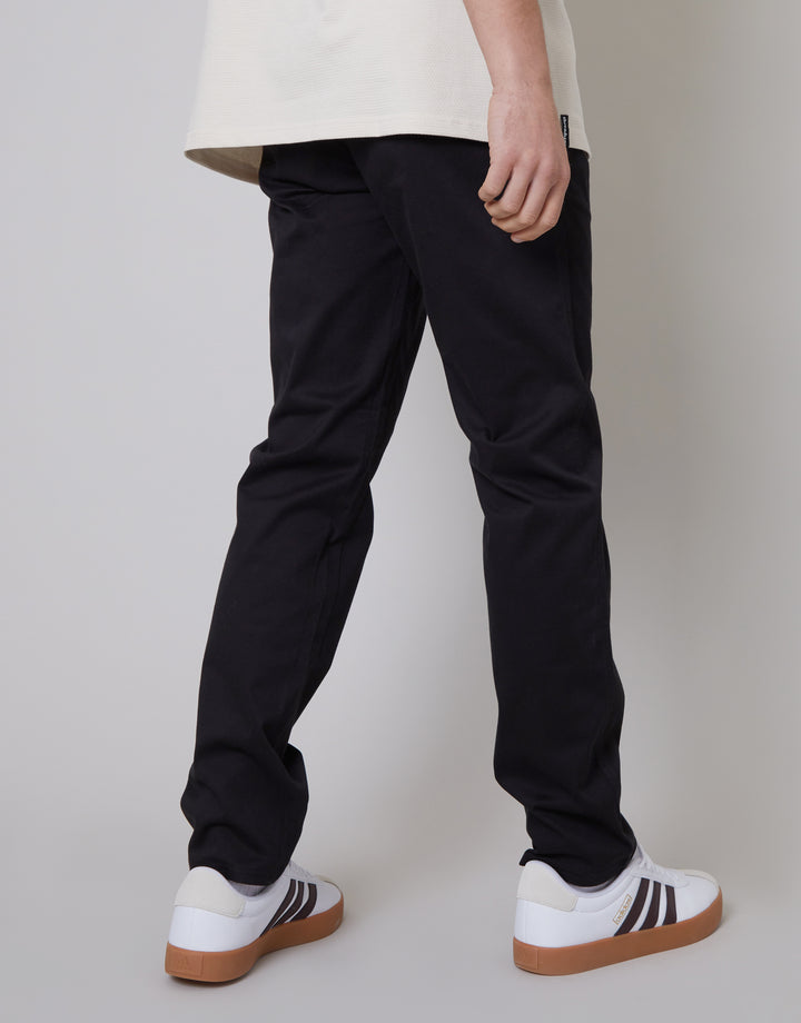 Black Regular Fit Chino Trousers