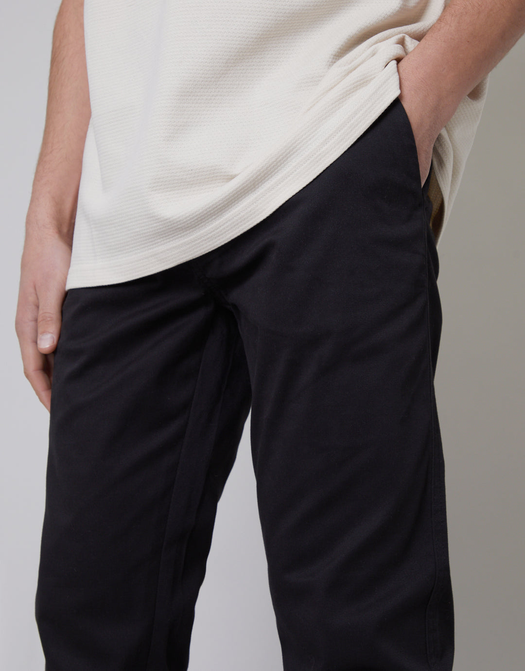 Black Regular Fit Chino Trousers