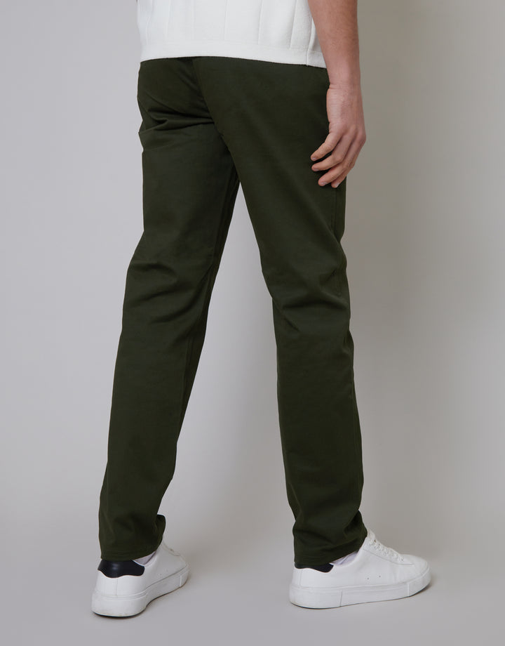 Forest Green Regular Fit Chino Trousers