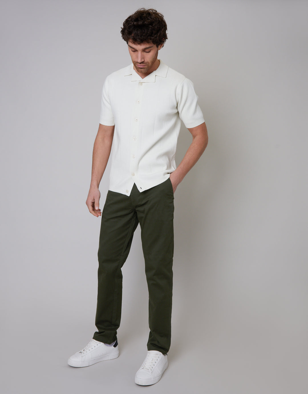 Forest Green Regular Fit Chino Trousers