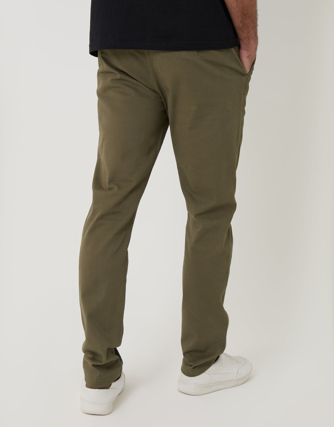 Khaki Green Slim Fit Chino Trousers