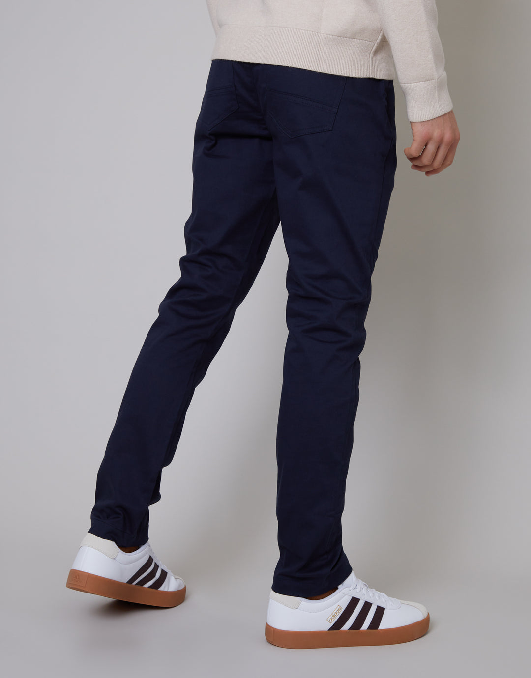 Navy Slim Fit 5 Pocket Chino Trousers