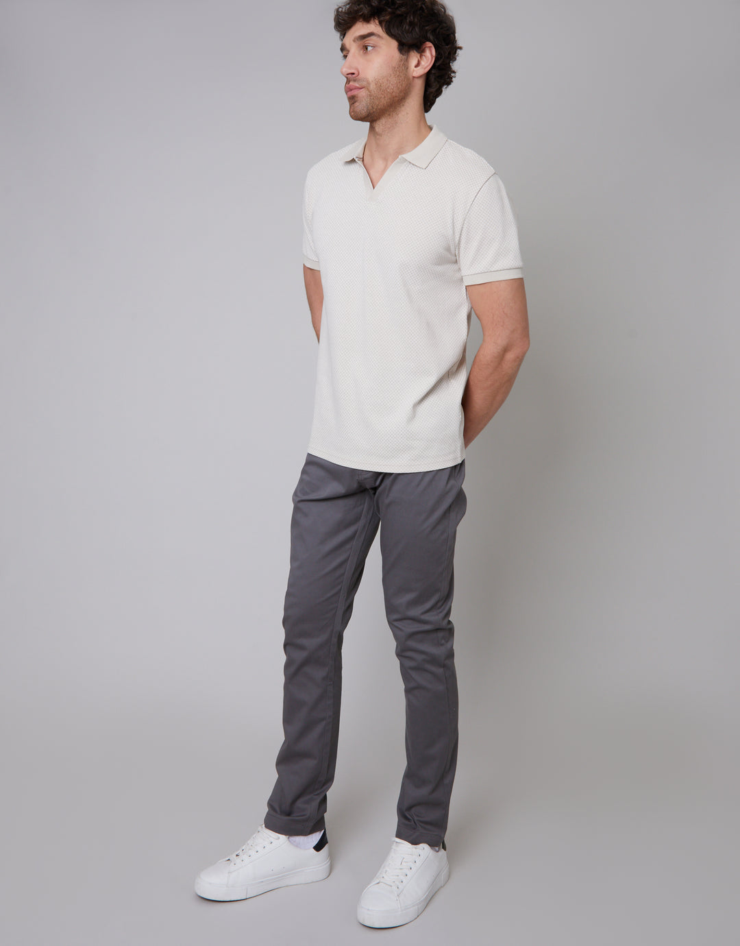 Slate Grey Slim Fit 5 Pocket Chino Trousers