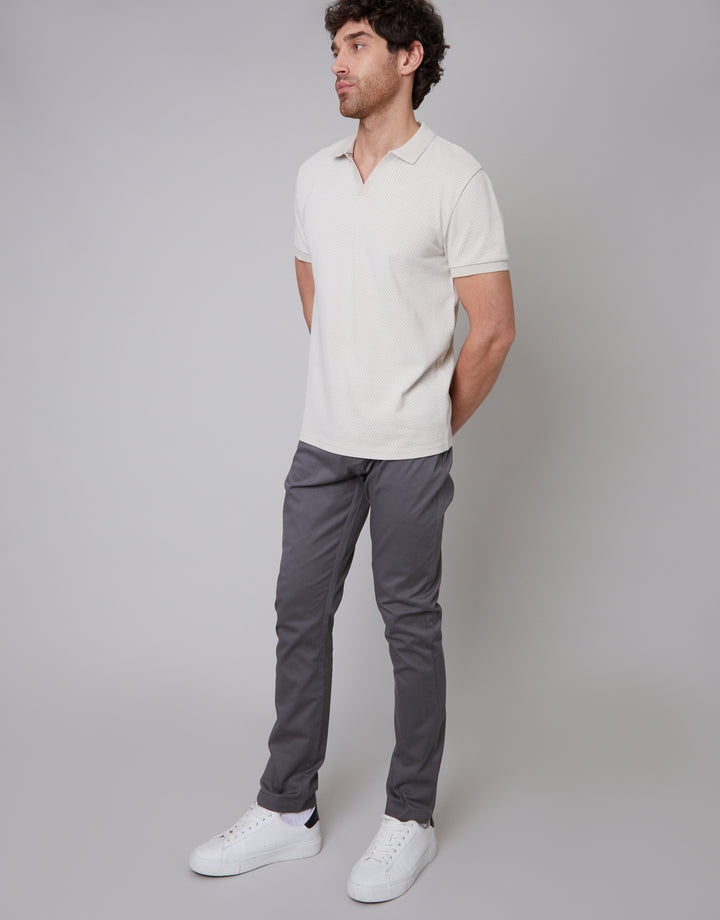 Slate Grey Slim Fit 5 Pocket Chino Trousers
