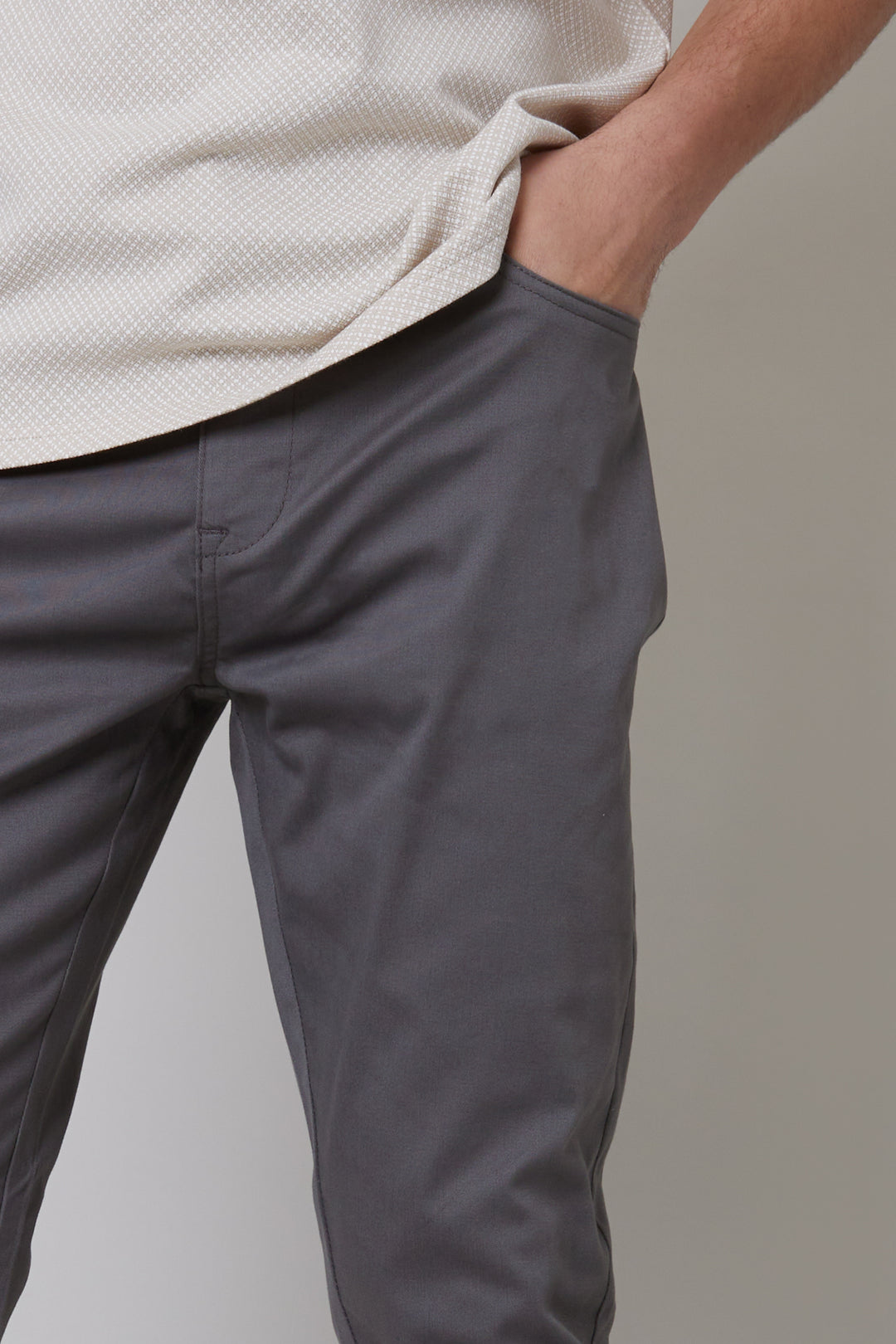 Slate Grey Slim Fit 5 Pocket Chino Trousers