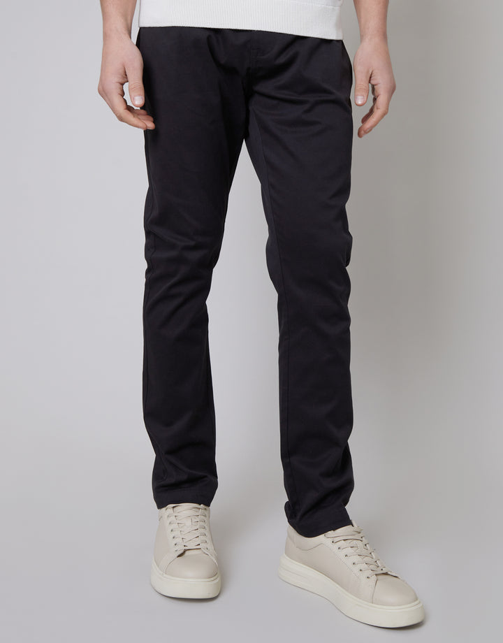 Black Slim Fit 5 Pocket Chino Trousers