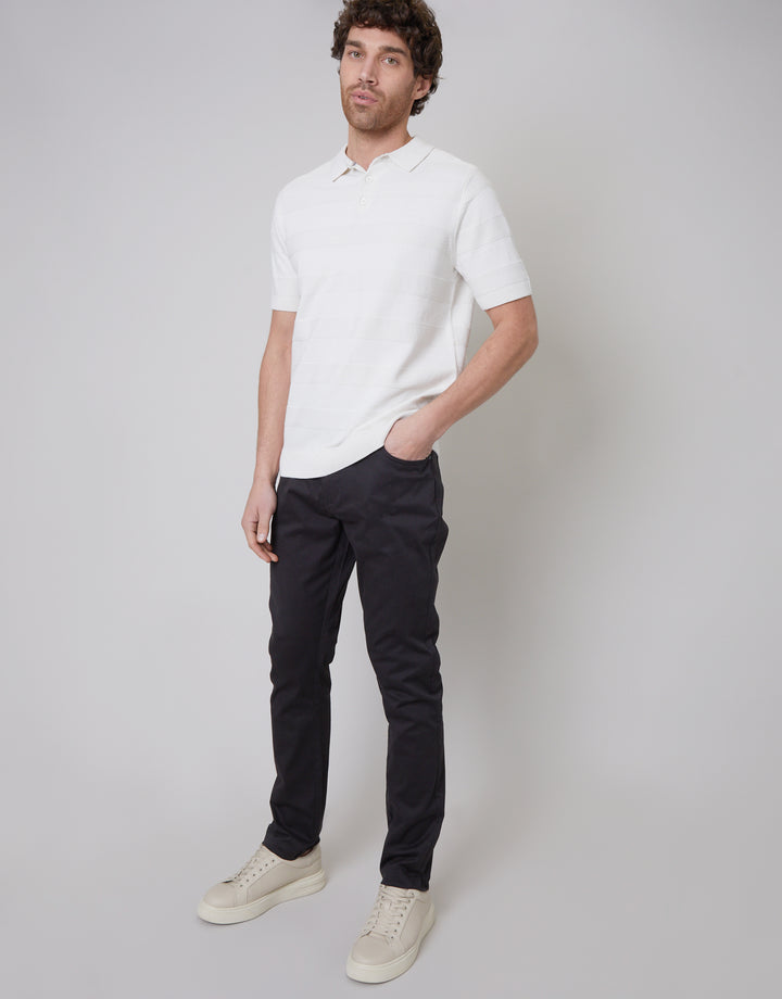 Black Slim Fit 5 Pocket Chino Trousers