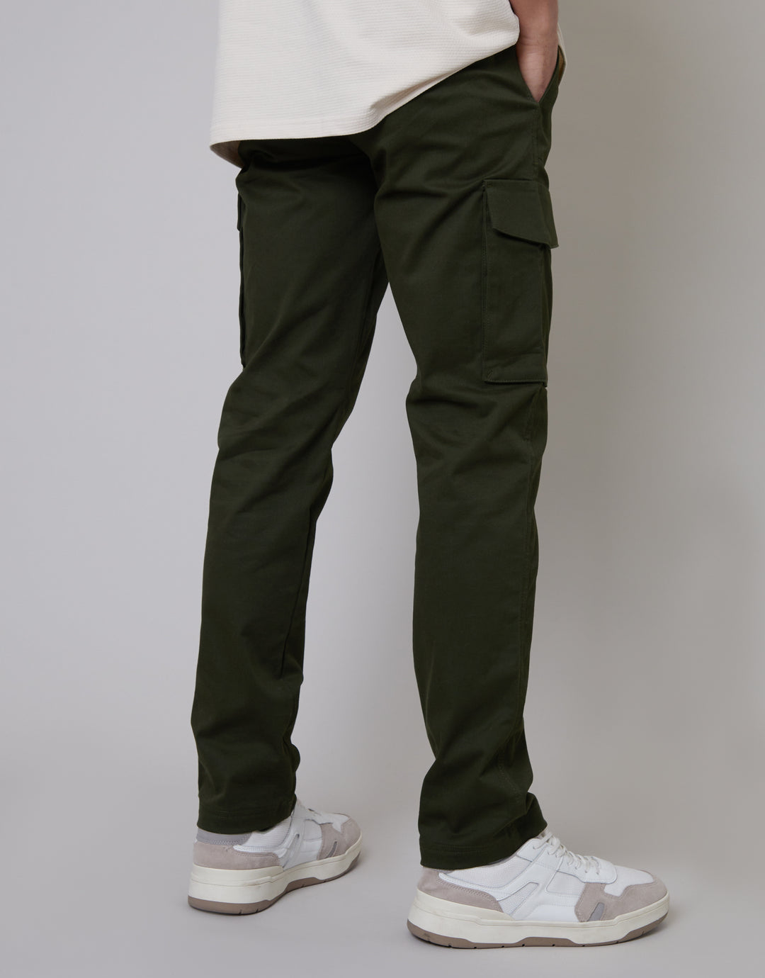 Forest Green Cargo Chino Trousers