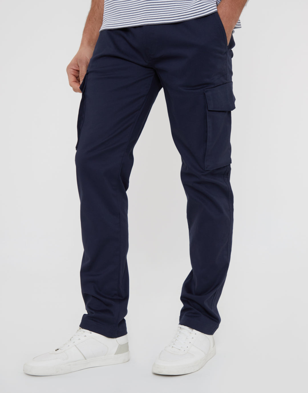 Navy Cargo Chino Trousers