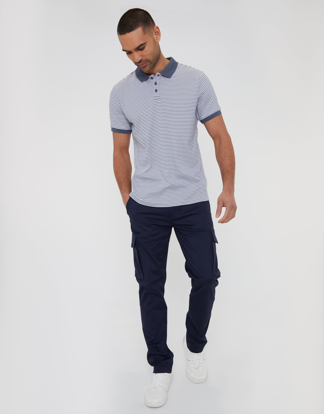 Navy Cargo Chino Trousers